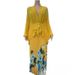 Women's Clothing Modest Abaya Dress Luxury Plus Size Winter Abaya Set – Gradient Silk Pleated Kaftan With Batwing Sleeves (Digital Print & Layered)_ecoleips.com