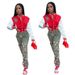 Women's Casual Printed Patchwork Short Jacket Long Sleeved Autumn Winter Fashion Style Bestseller_ecoleips.com