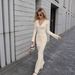 Women's French Style Two Piece Sweater And Skirt Set Button-Down Design High-Waisted Knitwear With Flared Sleeves For Autumn Winter Fashion_ecoleips.com