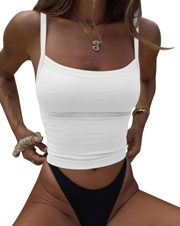 Women's Clothing Y2K Women's Short Camisole Sexy Hot Girl Style Summer Clothing Tight Fit For Formal & Casual For Women_ecoleips.com