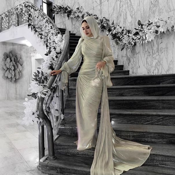 2025 New Women's Fashion High-end Slim Fit Pleated Dress_ecoleips.com