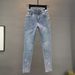 Women' Jean 2025 Summer New Trend European Style Stretch Slim Fit Heavy-Duty Rhinetone Embellihed Skinny Pencil_ecoleips.com