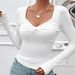 Voya Women's Simple And Versatile T-shirt For Spring And Summer Fashion Commuting, Slim Fit Long Sleeved Top For Interior Wear_ecoleips.com