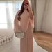 Women New Arrival Gentle Temperament High Neck Loose Flowy Long Sleeve Shawk Design Elegant Casual Dress For Ladies_ecoleips.com