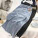 Women's High-Waisted Denim Midi Skirt Slimming A-Line Side Slit Irregular Bodycon Mid-Length Trendy Summer Skirt_ecoleips.com