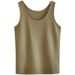 Women's Camisole 2026 New Style, White Sleeveless Loose Waffle Knit Top Summer, Suitable For Wearing Under A Suit Or As_ecoleips.com