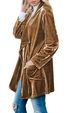 Women's Clothing Coats Casual Gold Velvet Long Windbreaker Women_ecoleips.com
