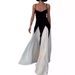 Women's French Color Block Halter Belted Flowy Maxi Dress – Elegant Evening Gown_ecoleips.com