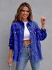 Women's Distressed Denim Jacket Oversized Long Sleeve Casual Shirt Coat In Solid Colors_ecoleips.com