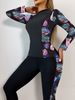 Women's Clothing New Split Long Sleeved Swimsuit Female Sexy Slim Printed Trousers Sports Suit_ecoleips.com