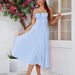 New Summer Fashion Women's Dresses Solid Square Neck Cami Ruched Corset Waist Midi A-Line Skirts Elegant Summer Party Dress Y2K_ecoleips.com
