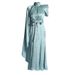 Women's Clothing Autumn New Pleated Lace Solid Color Waist Dress For Women_ecoleips.com