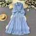 Women's Clothing Autumn Celebrity Niche High End Lace Splicing Single Breasted Waist Knee Length Skirt_ecoleips.com