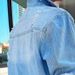 Women's Distressed Hem Long Sleeve Denim Shirt - Casual & Office Ready With Polo Colla_ecoleips.com