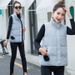 Korean-Style Quilted Puffer Vest For Women – Lightweight Winter Layering Piece With Stand Collar (M-XXXL, White/Black/Red/Pink/Army Green/Gray)_ecoleips.com