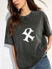 Women's Vintage Washed Basic Tee, Relaxed Fit Short Sleeve Everyday Top_ecoleips.com