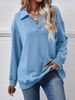 Women's Collared Long-sleeved Loose Fleece-lined Sweatshirt_ecoleips.com