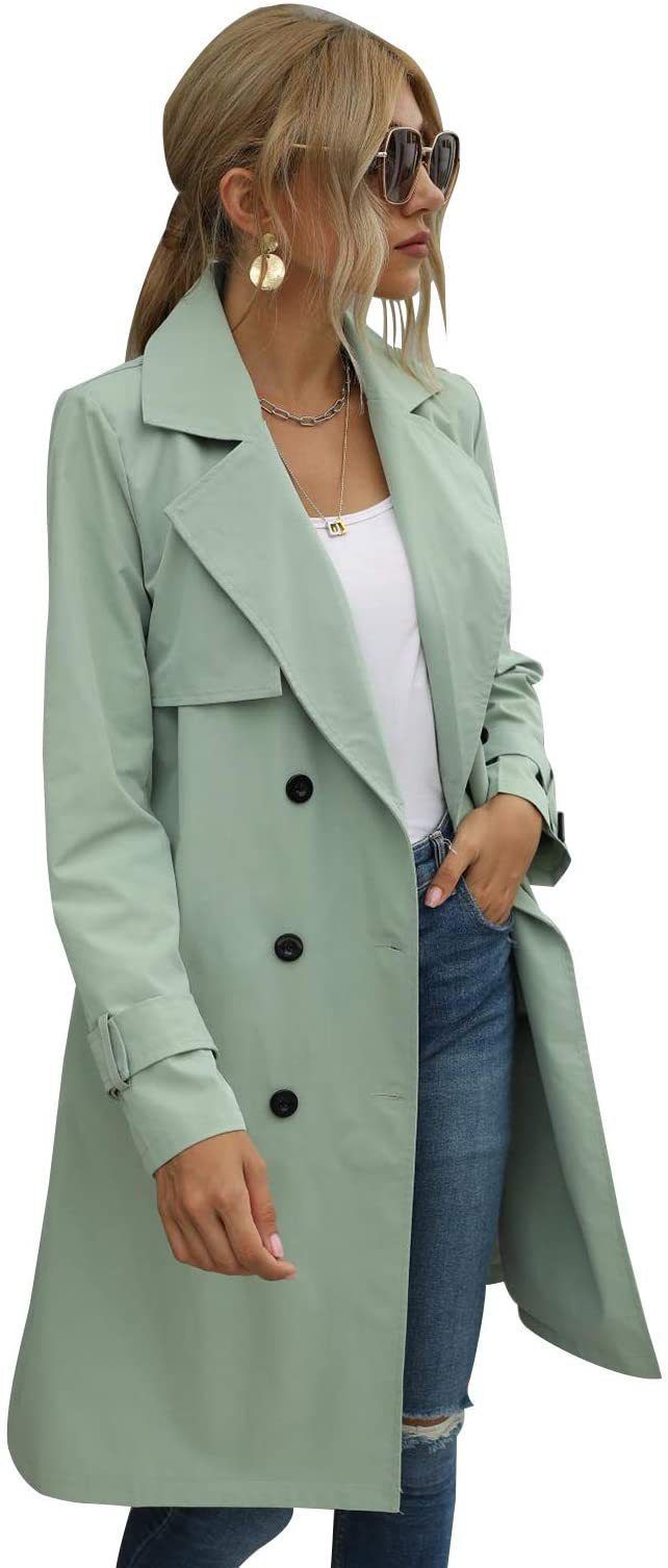 Women's Clothing Winter And Autumn Women's Double Breasted Fashionable Casual Windbreaker Jacket For Women_ecoleips.com