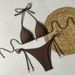 Elegant Solid Color Strapless Bikini Set for Women Halter Tie-Front Two-Piece Swimsuit_ecoleips.com