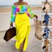 Women's Clothing New Hot Selling One Shoulder Top Slit Dress Two Piece Suit_ecoleips.com