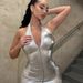 Best-selling Women's In Europe And America, 2024 Winter New Model, Solid Color, Pleated, Sexy, Halter Neck, Zipper, Slim_ecoleips.com