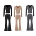 Women's European American Style Fashion Knitwear T-Shirt Set Spring Cross Decorated Wholesale Clothing_ecoleips.com