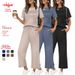 Effortless Elegance: Women's Casual Knit Two-Piece Set With Short Sleeve Top And Relaxed Pants For Office & Daily Wear_ecoleips.com