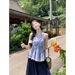 Unique And Stylish V-neck Halter Neck Sleeveless Camisole Women, Summer Design, Versatile Twisted Knot Vacation-style_ecoleips.com