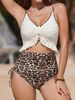 Women's Leopard Print Two Piece Swimsuit High Waisted Halter Top Bikini Set Style New Summer Sexy_ecoleips.com