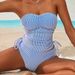 Women's High Waisted Tie-Up Two Piece Swimsuit Sexy Strapless Slim Fit Bikini Swimwear_ecoleips.com