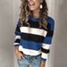 Women's Clothing Oversized Striped Knit Sweater - Soft Breathable Pullover With Relaxed Fit (S-3XL, Grey)_ecoleips.com