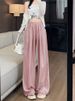 K Women's New Slim And Loose Hanging Pants Straight Leg Casual Wide Leg Pants_ecoleips.com