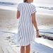 Women's Relaxed Fit Stripe Shirt Casual Oversized Button down Blouse Lightweight Breathable Linen Blend for Summer_ecoleips.com