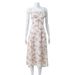 European And American Foreign Trade Women's Clothing: Low-cut Floral Print With Slit, Fishbone Detail, Ruffle Trim, Slim_ecoleips.com