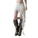 Women's Sexy Mesh Mini Skirt Spring Summer New Style Fresh Irregular Ruffled Ribbon Half Length Fashionable Bottoms_ecoleips.com