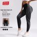 High-Waisted Seamless Breathable Yoga Pants For Women Color-Block Tight-Fitting Hip-Lifting Long Striped Sports Wear_ecoleips.com