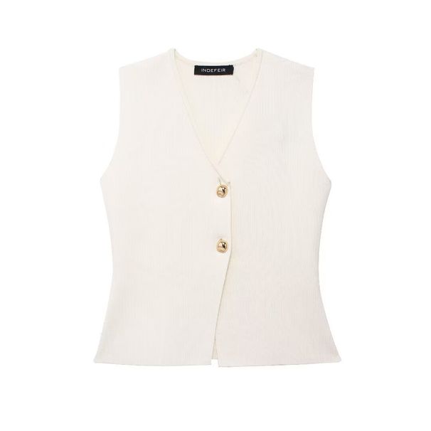 2025 Summer New Women's Fashion Button Knitted Vest Skirt41920154192016_ecoleips.com