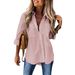 New 2024 Women's Fashion Cross-Border European And American Four Seasons Versatile Loose Long Sleeve Turn-Down Collar_ecoleips.com