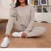 Women's Fashionable Casual Loose round Neck Ribbed Knit Set Autumn 2026 Cross Border Style New_ecoleips.com