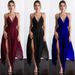 European And American Nightclub Sexy V-neck Backless Sleeveless Strap Asymmetrical Dress In Stock_ecoleips.com
