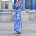 Women's Clothing Spot Women's Summer Hot Sale Fashion Short Sleeved One Shoulder Bohemian Print Dress_ecoleips.com