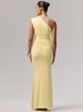 Mozision Elegant One Shoulder Ruched Sexy Maxi Dress Women Fashion Diagonal Collar Sleeveless Backless Bodycon Club Party Dress_ecoleips.com