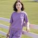 Women's Pure Cotton Two Piece Sportswear Set Korean Style Fashionable Casual Loose Flattering Summer Style Cross Border_ecoleips.com