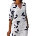 Foreign Trade European And American Cross-border Cotton-linen Loose Printed Pullover Vintage Mid-length Elegant Women's_ecoleips.com