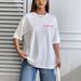 Women's Casual Round Neck Short Sleeve T-Shirt Multi-Color American Style Simple Fashionable Sports Top Solid Printed Loose Fit_ecoleips.com