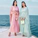 Women's Clothing New Sakura Pink Hand Sewn Three Dimensional Flower Robe Fashion Temperament Travel Photography Dress_ecoleips.com