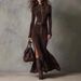 2025 Autumn European And American Cross-Border Fashion New Elegant Slim-Fit Zipper Stand-Up Collar Jumpsuit Long Dress_ecoleips.com