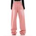 Women's Clothing High Street Loose Straight Pink Washed Jeans Spring And Summer High Waist Drape Mopping Wide Leg Trousers_ecoleips.com