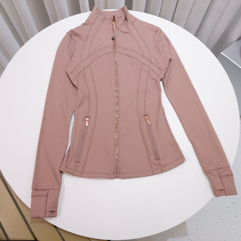 Women's Gold-Zipper Yoga Jacket – Lightweight Nylon-Spandex Workout Top, Breathable & Stylish (7 Colors, S-Xxxl)_ecoleips.com