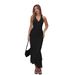 French-style Summer High-end Halter-neck Bodycon Fishtail With Mesh Inserts, Elegant And Classy Formal Dress_ecoleips.com
